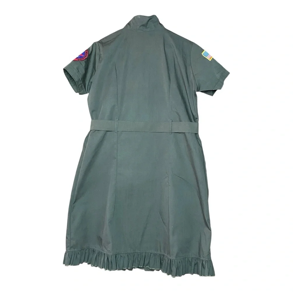 Olive Green Military-Inspired Dress Top Gun - Picture 2 of 13